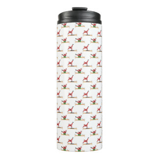 Pilates Reformer Santa Seamless Christmas Patterns Thermal Tumbler