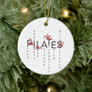 Pilates Santa Reformer Christmas Ceramic Tree Decoration