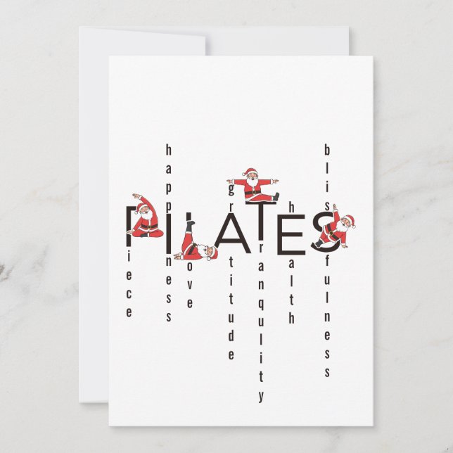 Pilates Santa Reformer Christmas Holiday Card (Front)