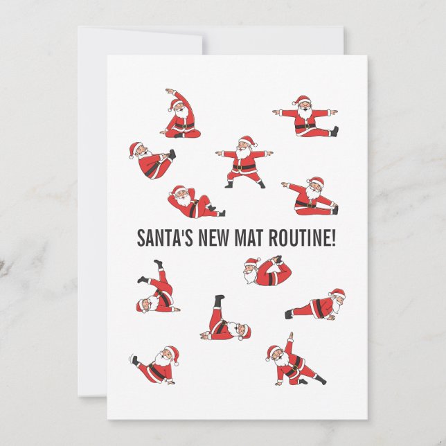 Pilates Santa Reformer Christmas Holiday Card (Front)