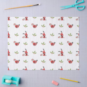 Pilates Santa Seamless Christmas Patterns Tissue Paper