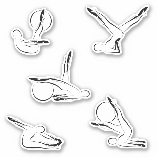 Pilates Scrapbook Stationery Stickers (Front)