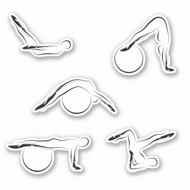 Pilates Scrapbook Stationery Stickers (Front)