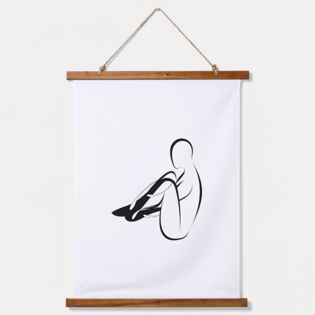Pilates Seal pose - Mat Hanging Tapestry (Front)