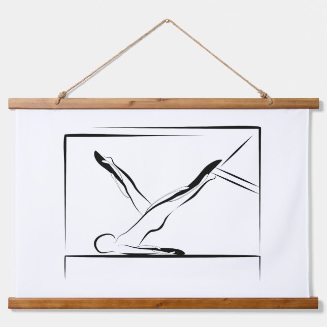 Pilates Shoulder Roll Down Pose - Cadillac Hanging Tapestry (Front)