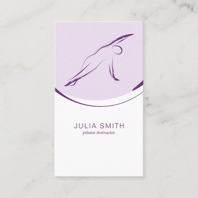 Pilates Side Bend pose | Colour Business Card (Front)