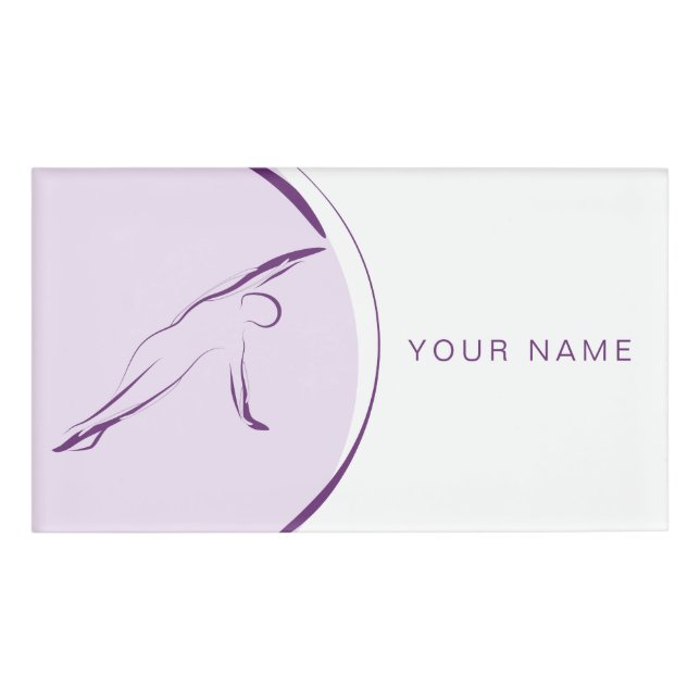 Pilates Side Bend pose | Colour Name Tag (Front)
