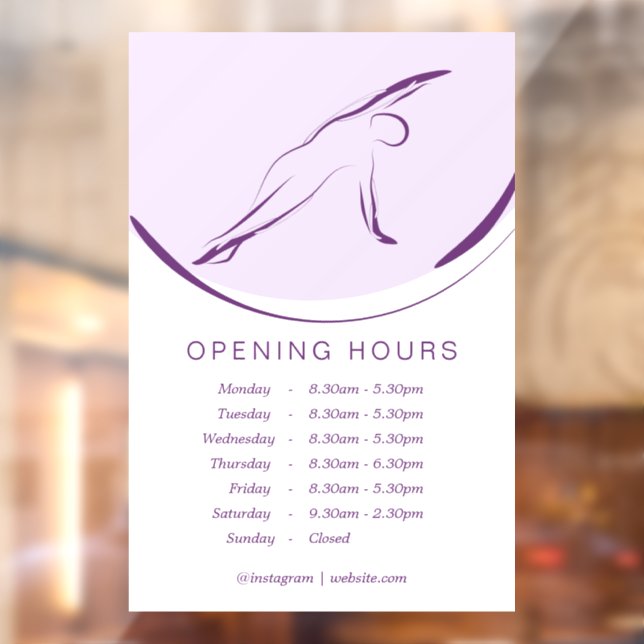 Pilates Side Bend pose | Colour Window Cling (Sheet 2)