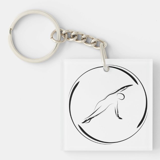Pilates Side Bend pose Key Ring (Front)