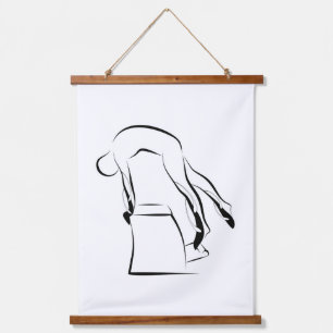 Pilates Single Leg Pull Up Pose - Wunda Chair Hanging Tapestry