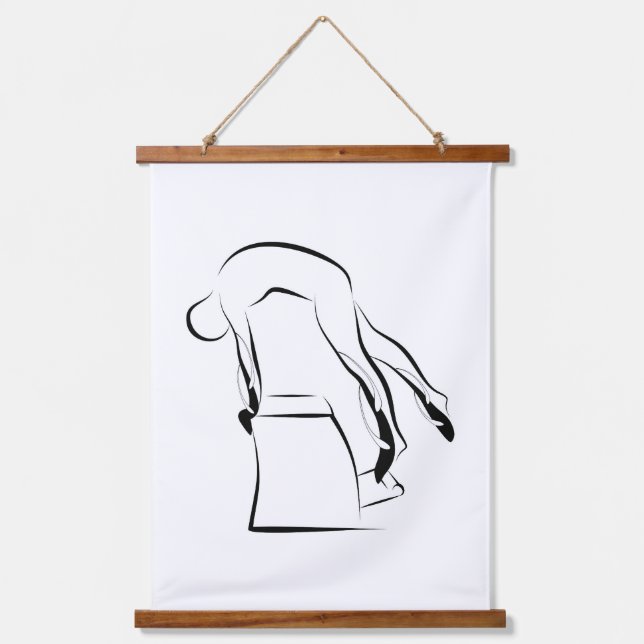 Pilates Single Leg Pull Up Pose - Wunda Chair Hanging Tapestry (Front)