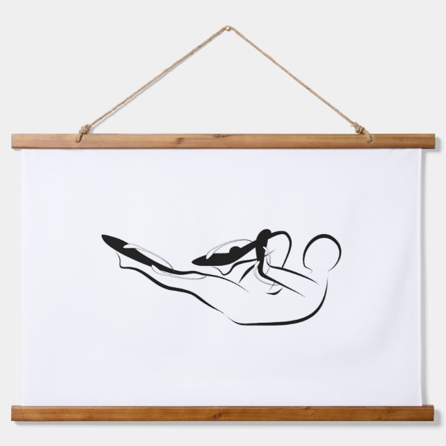 Pilates Single Leg Stretch - Mat Hanging Tapestry (Front)