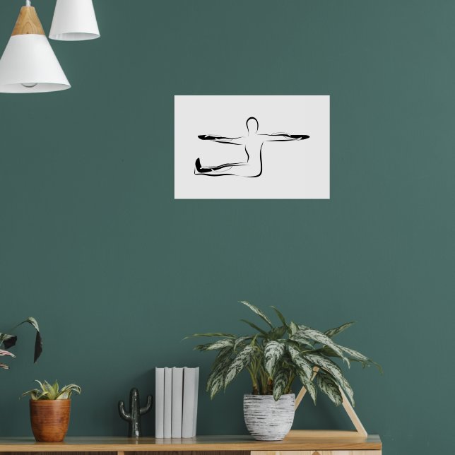 Pilates Spine Twist Pose - Mat Poster (Living Room 1)