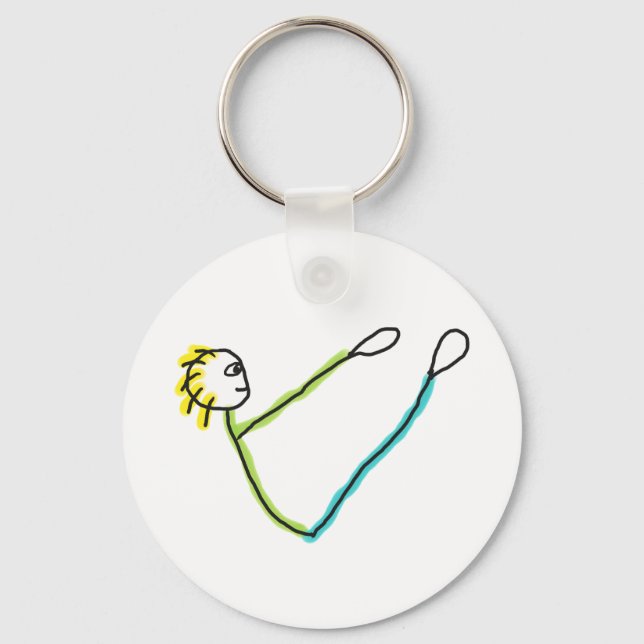 Pilates Stick Figure Key Ring (Front)