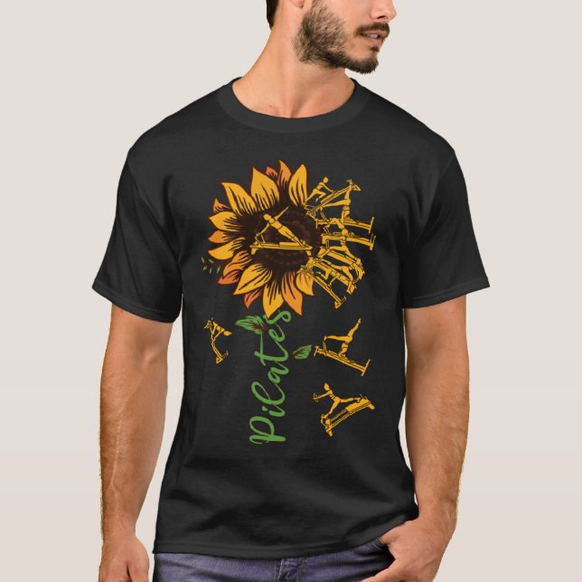 Pilates sunflower Reformer Pilates flower T-Shirt (Front)