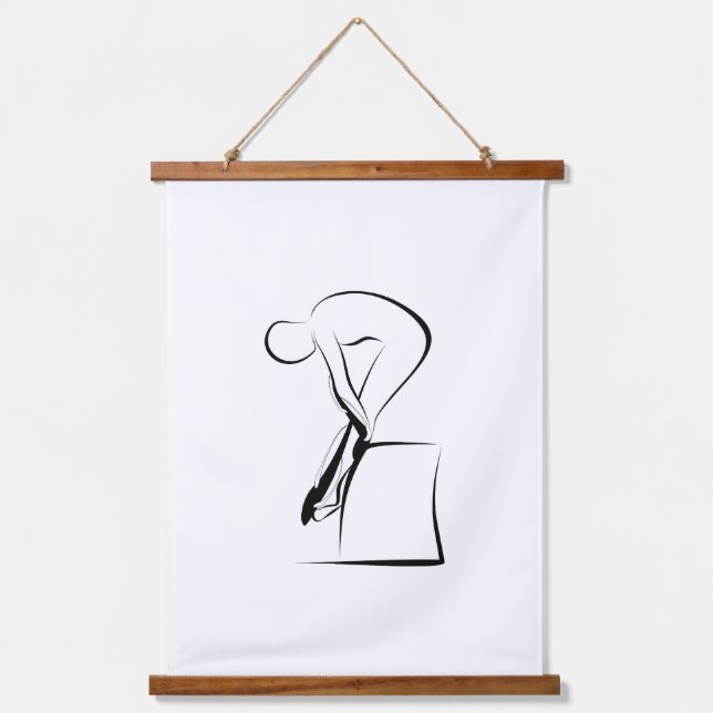 Pilates Tendon stetch Pose - Wunda Chair Hanging Tapestry (Front)