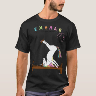 Pilates Unicorn Exhale Outline  T-Shirt