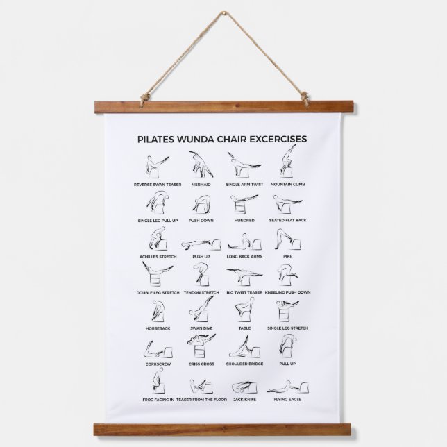 Pilates Wunda Chair Exercises Hanging Tapestry (Front)