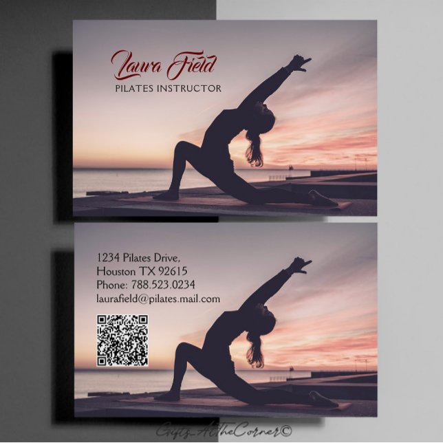 Pilates Yoga Instructor Business Card (Creator Uploaded)
