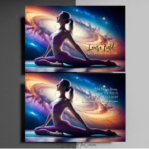 Pilates Yoga Instructor Cosmos Galaxy Business Card