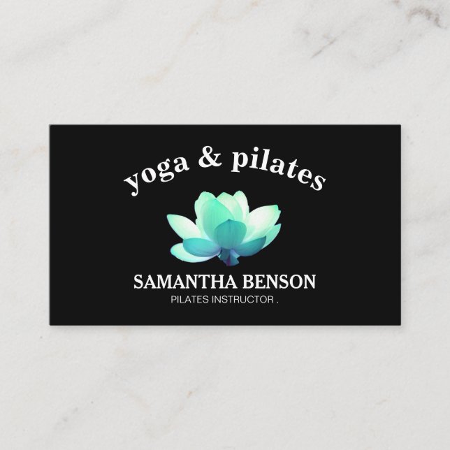 Pilates Yoga Instructor Teacher Lotus Business Card (Front)