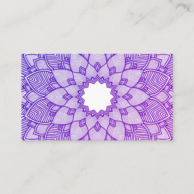 Pilates Yoga Instructor Teacher Mandala Business Card (Front)