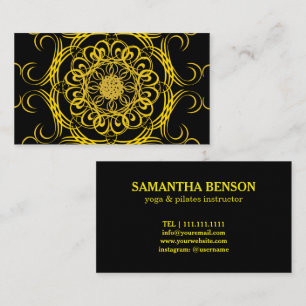 Pilates Yoga Instructor Teacher Mandala Business Card