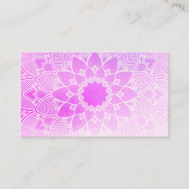 Pilates Yoga Instructor Teacher Mandala Business Card (Front)