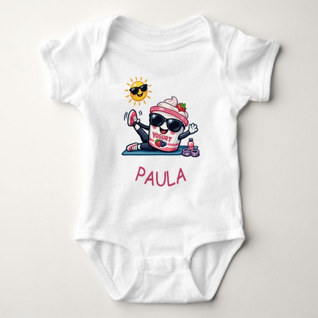 Pilates Yogurt  Baby Bodysuit (Front)