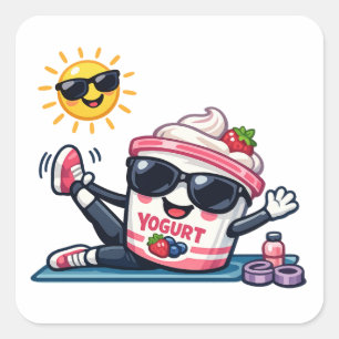 Pilates Yogurt  Square Sticker