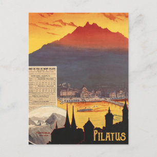 Pilatus, Sunset over the Mountain, Switzerland Postcard