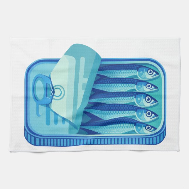 Pilchards Design Kitchen Towel (Horizontal)