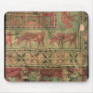Pile carpet depicting horses and riders mouse mat