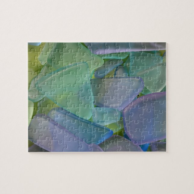 Pile of blue beach glass, Alaska Jigsaw Puzzle (Horizontal)
