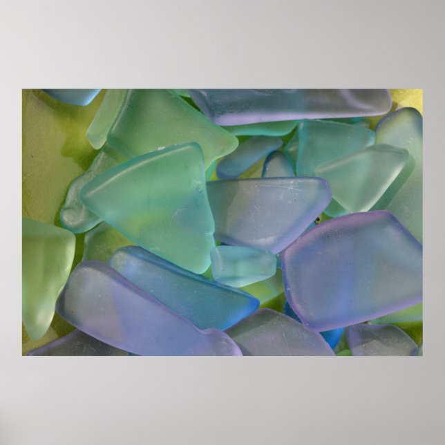Pile of blue beach glass, Alaska Poster (Front)