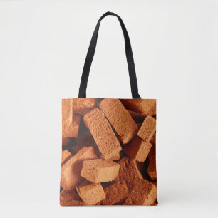Pile of bricks background tote bag