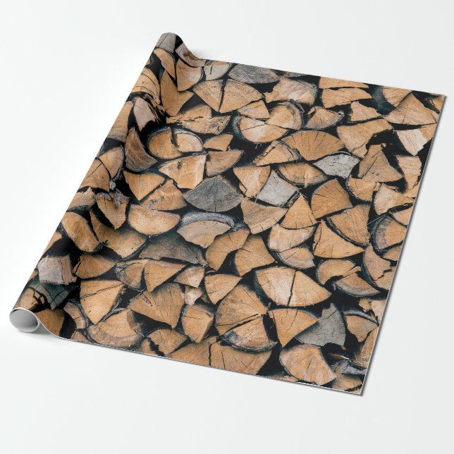 Pile of brown firewood wrapping paper (Unrolled)
