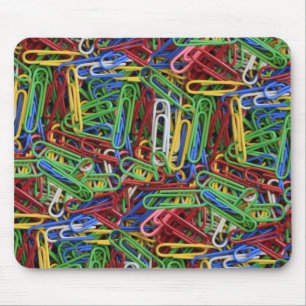 Pile of Coloured Paper Clips Mouse Mat