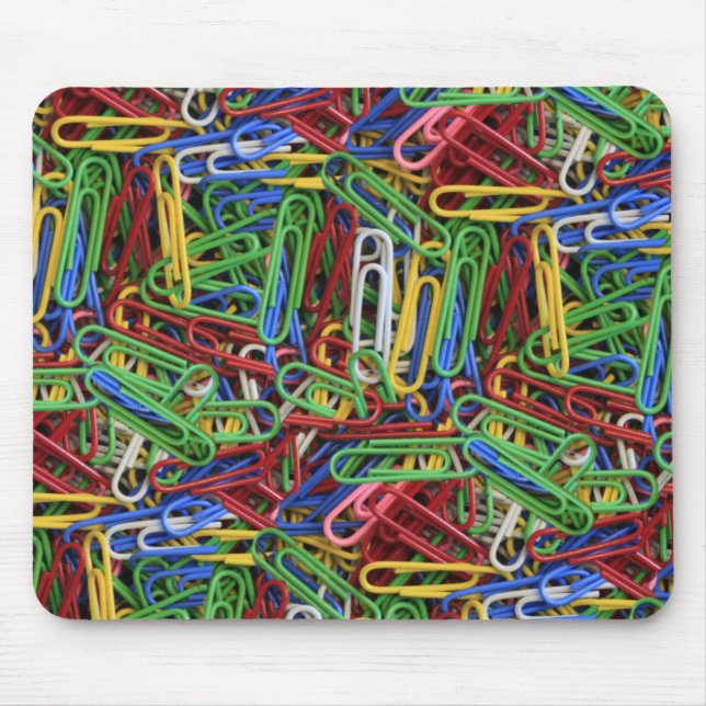 Pile of Coloured Paper Clips Mouse Mat (Front)