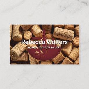 Pile of Corks   Wine and City Buildings Business Card