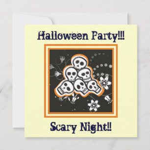 Pile of cute skulls Halloween custom products Invitation