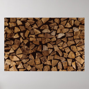 Pile of firewoods poster