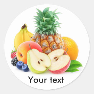 Pile of fresh fruits classic round sticker