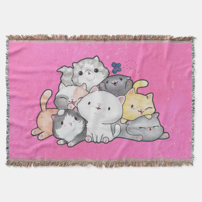 Pile of Kittens Throw Blanket (Front)