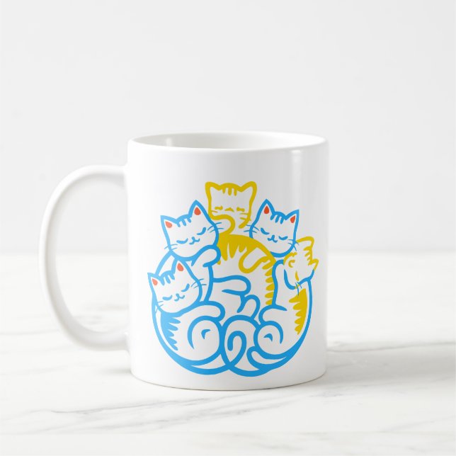 Pile Of Kitty Cats Funny Cute Cat Lover Coffee Mug (Left)