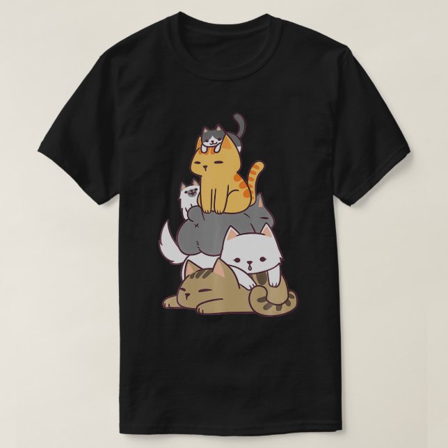 Pile Of Kitty Cats Funny Cute Cat Lover Gift  T-Shirt (Design Front)