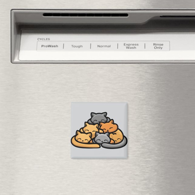 Pile Of Kitty Cats Funny Cute Cat Lover Magnet (In Situ (Dishwasher))