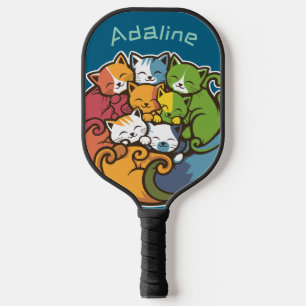 Pile Of Kitty Cats Funny Cute Cat Lover Pickleball Paddle