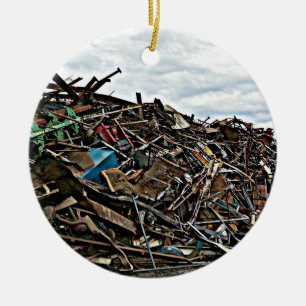 Pile of Metal Junk for Recycling Ceramic Tree Decoration