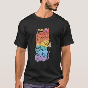 Pile Of of kittens in the rainbow flag Colours  ho T-Shirt